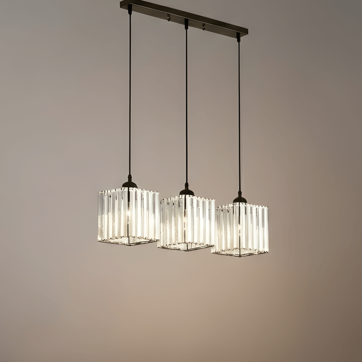 Vetro Nordic LED Pendant Light-Metal/Glass Black/Gold for Dining Room/Living Room